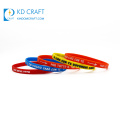 High quality custom logo printing rubber bracelet souvenir country flag silicone wristband